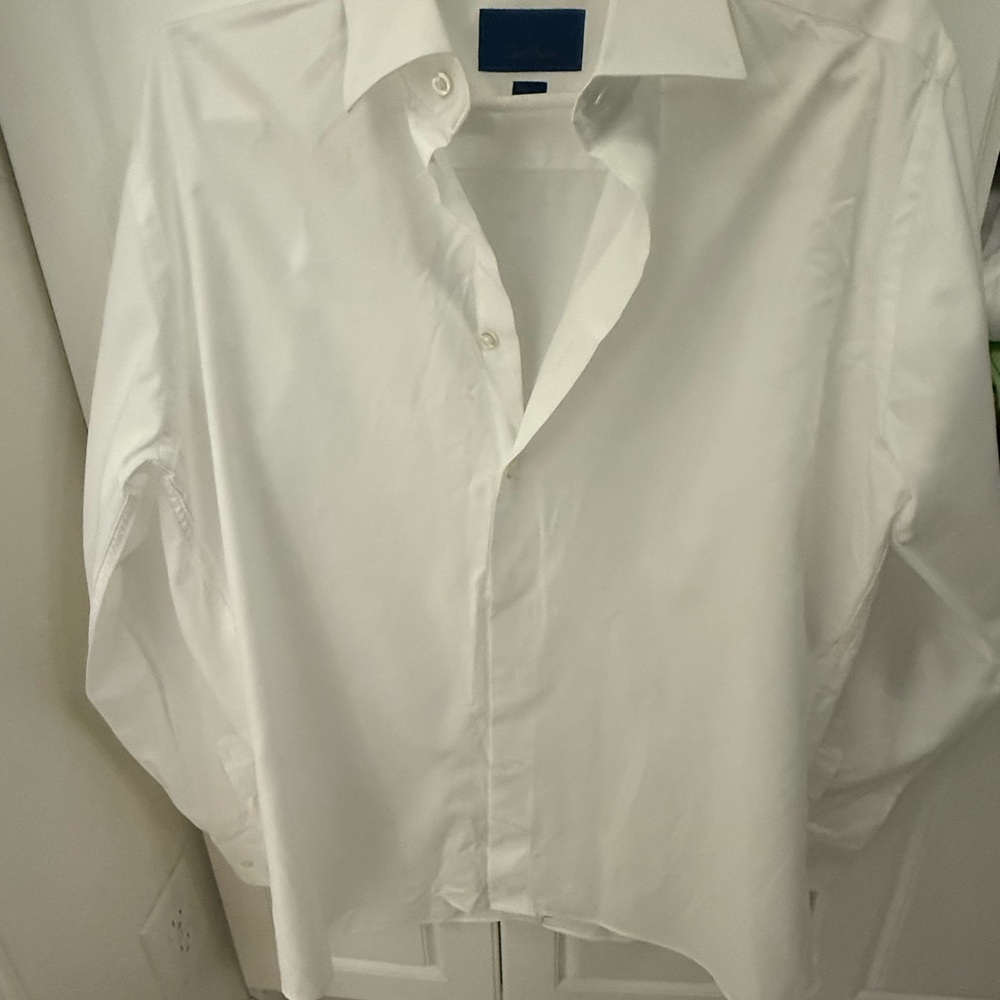David Donahue Crisp White Dress Shirt